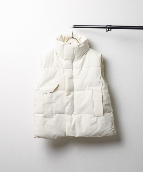 【セール】■lamusant(リラミュゾン)■ スタンドカラーボリューム中綿ベスト フェイクダウン オーバーサイズ（ダウンベスト）｜Lilamusant（リラミュゾン）