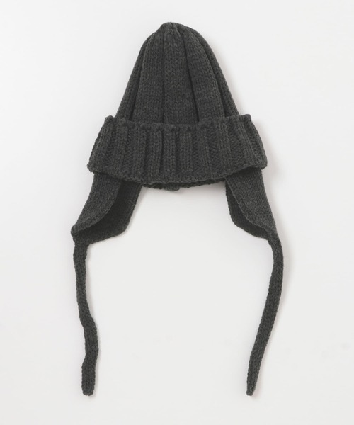 KBF(ケイビーエフ)の「フライトニットCAP(ニットキャップ/ビーニー・レディース・ベージュ/チャコールグレー・ONE)」の12枚目の写真