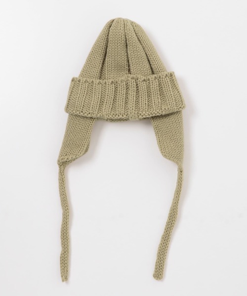 KBF(ケイビーエフ)の「フライトニットCAP(ニットキャップ/ビーニー・レディース・ベージュ/チャコールグレー・ONE)」の13枚目の写真