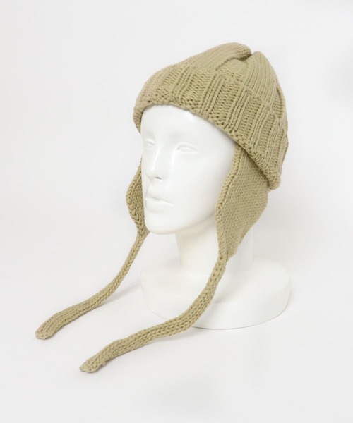 KBF(ケイビーエフ)の「フライトニットCAP(ニットキャップ/ビーニー・レディース・ベージュ/チャコールグレー・ONE)」の15枚目の写真