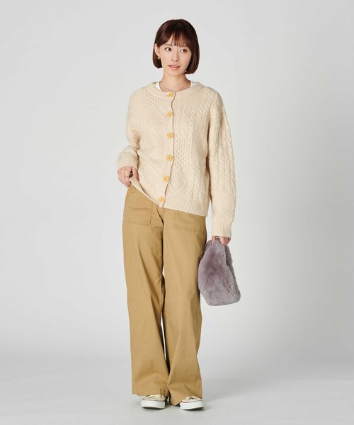 BACK NUMBER（バックナンバー）の「【BACK NUMBER】リブベイカーワイドパンツ（その他パンツ・レディース・ベージュ/カーキブラウン・M/L）」の7枚目の写真