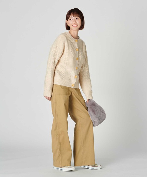 BACK NUMBER（バックナンバー）の「【BACK NUMBER】リブベイカーワイドパンツ（その他パンツ・レディース・ベージュ/カーキブラウン・M/L）」の8枚目の写真