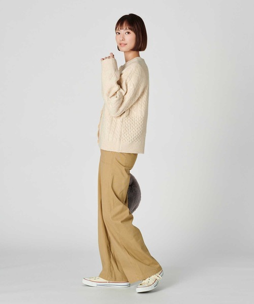 BACK NUMBER（バックナンバー）の「【BACK NUMBER】リブベイカーワイドパンツ（その他パンツ・レディース・ベージュ/カーキブラウン・M/L）」の9枚目の写真