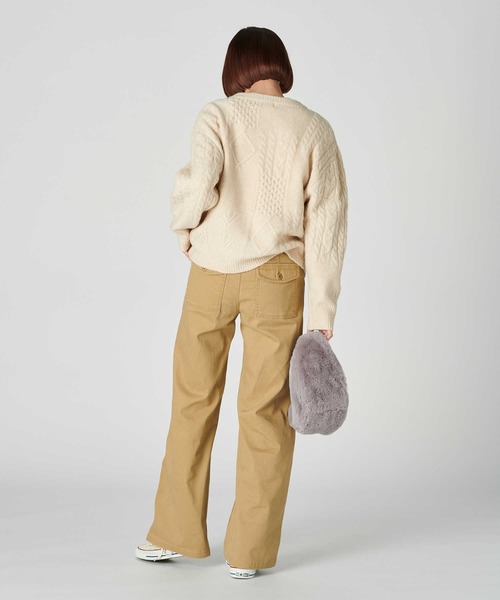 BACK NUMBER（バックナンバー）の「【BACK NUMBER】リブベイカーワイドパンツ（その他パンツ・レディース・ベージュ/カーキブラウン・M/L）」の10枚目の写真