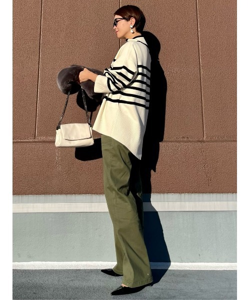 BACK NUMBER（バックナンバー）の「【BACK NUMBER】リブベイカーワイドパンツ（その他パンツ・レディース・ベージュ/カーキブラウン・M/L）」の12枚目の写真