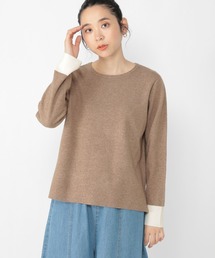 studio CLIP | 12ゲージ ハーフミラノ編みバイカラープルオーバー(ニット/セーター)