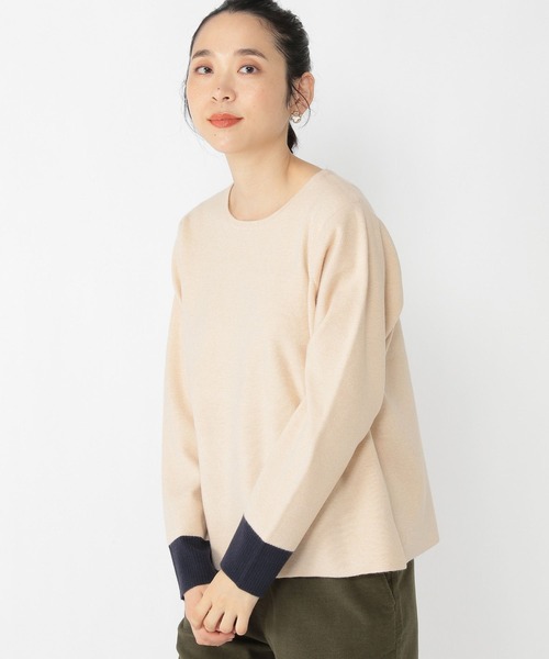 studio CLIP（スタディオクリップ）の「12ゲージ ハーフミラノ編みバイカラープルオーバー（ニット/セーター・レディース・チャコール/ライトグリーン/モカ/ライトベージュ・FREE）」の11枚目の写真