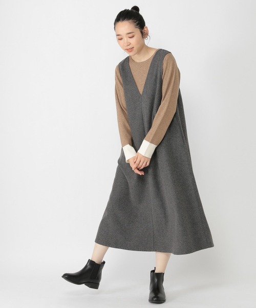 studio CLIP（スタディオクリップ）の「12ゲージ ハーフミラノ編みバイカラープルオーバー（ニット/セーター・レディース・チャコール/ライトグリーン/モカ/ライトベージュ・FREE）」の13枚目の写真