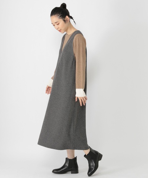 studio CLIP（スタディオクリップ）の「12ゲージ ハーフミラノ編みバイカラープルオーバー（ニット/セーター・レディース・チャコール/ライトグリーン/モカ/ライトベージュ・FREE）」の14枚目の写真