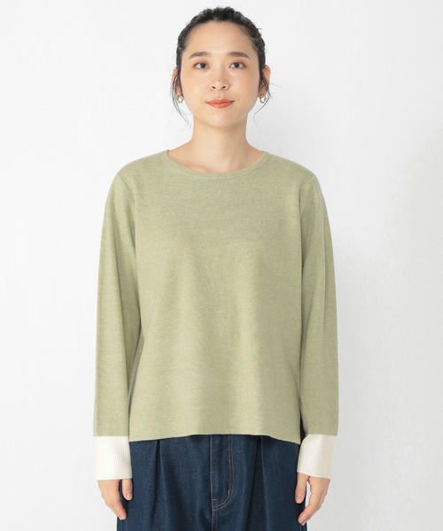 studio CLIP（スタディオクリップ）の「12ゲージ ハーフミラノ編みバイカラープルオーバー（ニット/セーター・レディース・チャコール/ライトグリーン/モカ/ライトベージュ・FREE）」の17枚目の写真