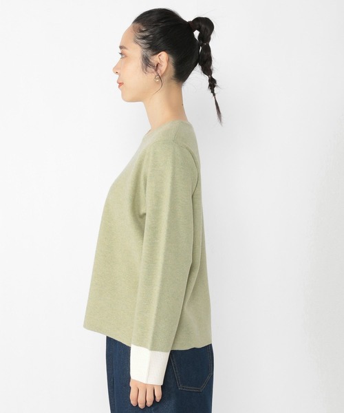 studio CLIP（スタディオクリップ）の「12ゲージ ハーフミラノ編みバイカラープルオーバー（ニット/セーター・レディース・チャコール/ライトグリーン/モカ/ライトベージュ・FREE）」の18枚目の写真