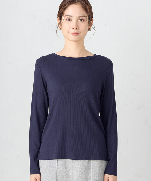 COMME CA ISM（コムサイズム）の「前後２ｗａｙ　リブロンＴ（Tシャツ/カットソー・レディース・ブラック/ネイビー/ライトグレー/ホワイト・MEDIUM/LARGE）」の16枚目の写真