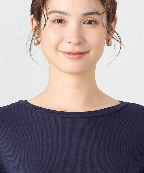 COMME CA ISM（コムサイズム）の「前後２ｗａｙ　リブロンＴ（Tシャツ/カットソー・レディース・ブラック/ネイビー/ライトグレー/ホワイト・MEDIUM/LARGE）」の19枚目の写真