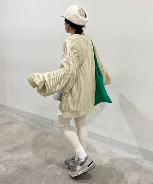 wee9s（ウィークス）の「super stretch rib leggings / スーパーストレッチリブレギンス（レギンス/スパッツ・レディース・ブラック/グレー/アイボリー・FREE）」の6枚目の写真