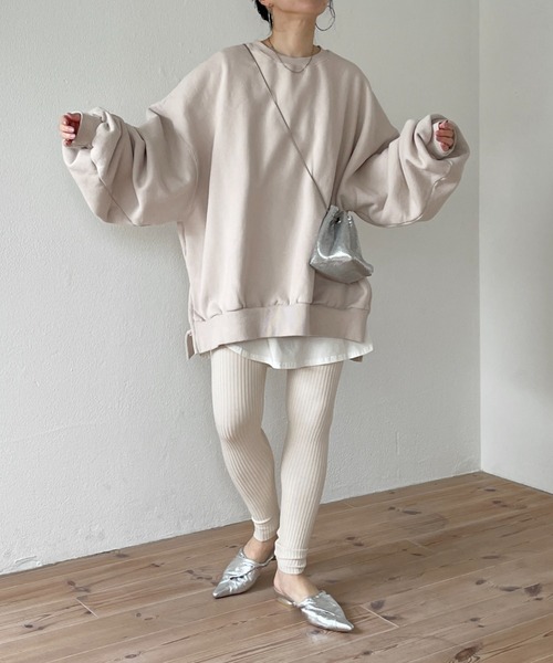 wee9s（ウィークス）の「super stretch rib leggings / スーパーストレッチリブレギンス（レギンス/スパッツ・レディース・ブラック/グレー/アイボリー・FREE）」の21枚目の写真