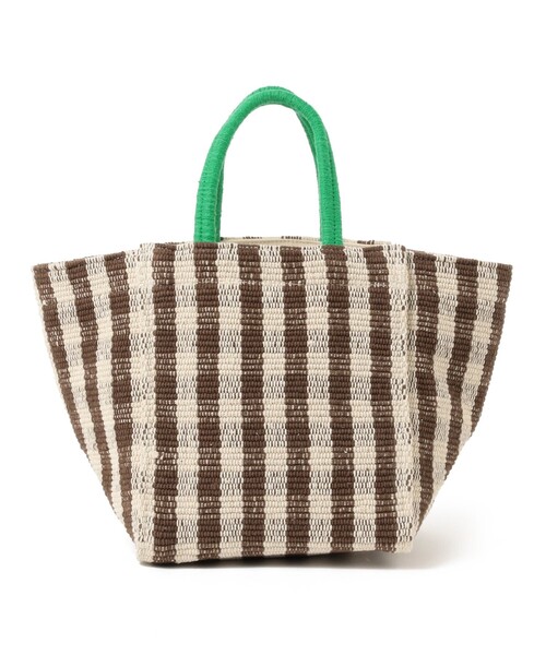 Ray BEAMS(レイビームス)の「Lilas Campbell × Ray BEAMS / 別注 配色 チェック トートバッグ(トートバッグ・レディース・ブラウン/ミント・ONE SIZE)」の5枚目の写真