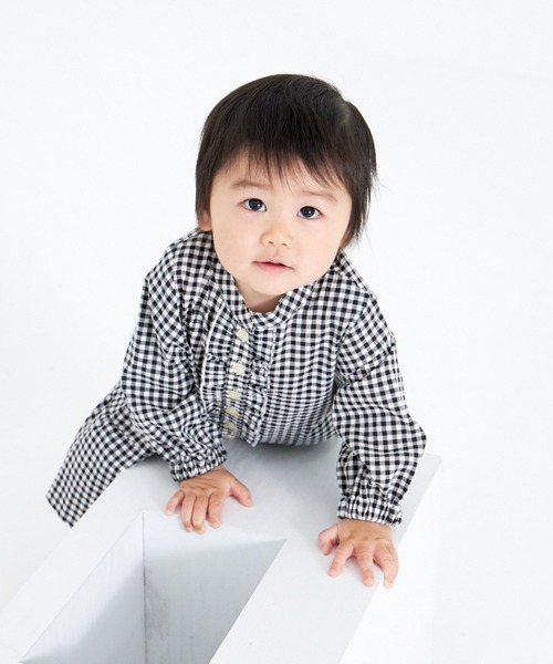 MAKE YOUR DAY（メイクユアデイ）の「フリルシャツワンピース■80～140cm（ワンピース・キッズ・ブルー/ブラック・130/120/140/80/110/90/100）」の7枚目の写真