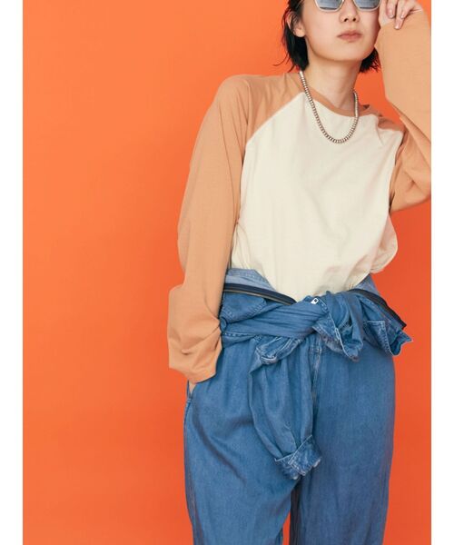 Ungrid(アングリッド)の「【WEB限定】ラグランロングスリーブTee(Tシャツ/カットソー・レディース・ヘザーグレー/ピンク/オレンジ/チャコールグレー・FREE)」の13枚目の写真