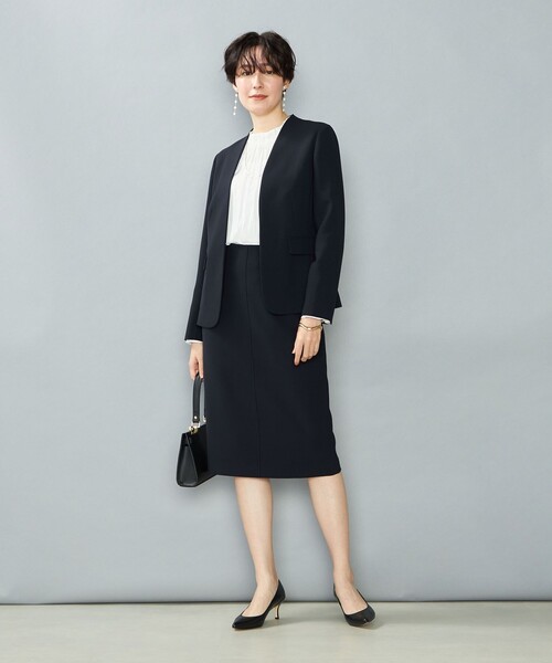 NOLLEY’S（ノーリーズ）の「《セットアップ対応》ウォッシャブルストレッチダブルクロスインゴムタイトスカート（スカート・レディース・ネイビー/ベージュ・36/38/34/40）」の5枚目の写真