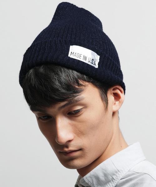green label relaxing（グリーンレーベルリラクシング）の「GLR MADE IN USA ビーニー◆（ニットキャップ/ビーニー・メンズ・ロイヤルブルー/ネイビー/ベージュ/ワインレッド/ダークグリーン/ブラック/ダークグレー・フリー）」の5枚目の写真