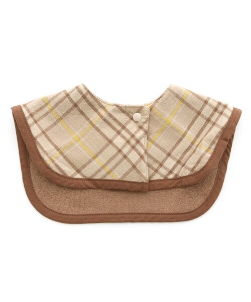 Ampersand（アンパサンド）の「リボン付きチェックスタイ（スタイ/よだれかけ・キッズ・ブラウン/ベージュ・90）」の3枚目の写真