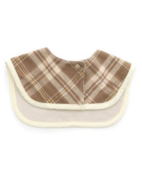 Ampersand（アンパサンド）の「リボン付きチェックスタイ（スタイ/よだれかけ・キッズ・ブラウン/ベージュ・90）」の4枚目の写真