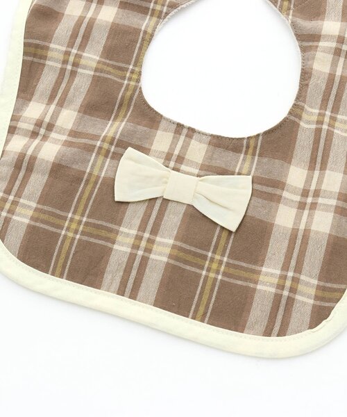 Ampersand（アンパサンド）の「リボン付きチェックスタイ（スタイ/よだれかけ・キッズ・ブラウン/ベージュ・90）」の6枚目の写真