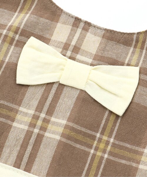 Ampersand（アンパサンド）の「リボン付きチェックスタイ（スタイ/よだれかけ・キッズ・ブラウン/ベージュ・90）」の7枚目の写真