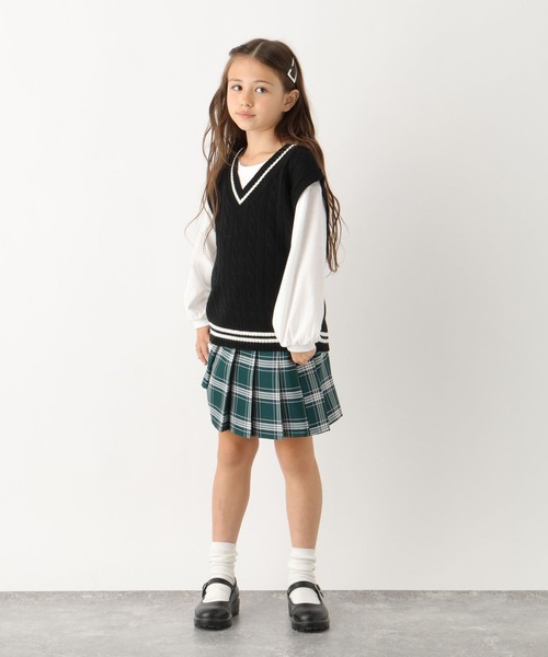 GLOBAL WORK(グローバルワーク)の「ニットベストセットプルオーバー/976072(ベスト・キッズ・グリーン/ブラック/グレイッシュベージュ/アイボリー/サックスブルー・120cm/160cm/130cm/150cm/170cm/140cm)」の11枚目の写真