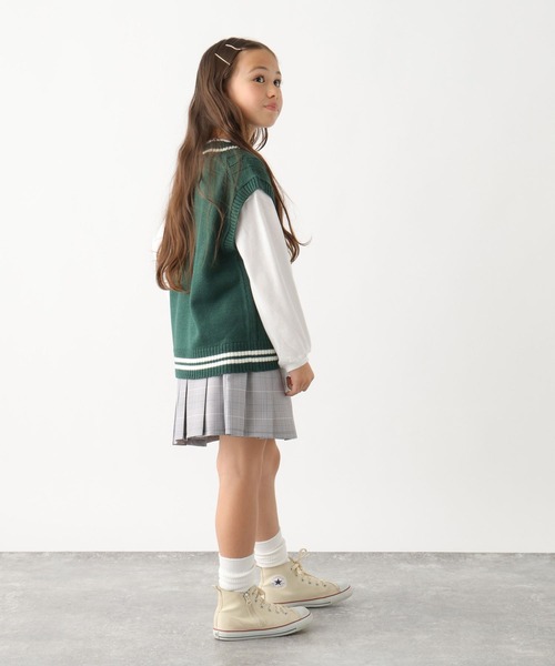 GLOBAL WORK(グローバルワーク)の「ニットベストセットプルオーバー/976072(ベスト・キッズ・グリーン/ブラック/グレイッシュベージュ/アイボリー/サックスブルー・120cm/160cm/130cm/150cm/170cm/140cm)」の22枚目の写真
