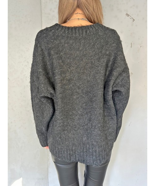 EGOIST（エゴイスト）の「ロングシャギーオーバーカーディガン（カーディガン/ボレロ・レディース・パープル/アイボリー/ブラック/ブルー/ベージュ・FREE）」の9枚目の写真