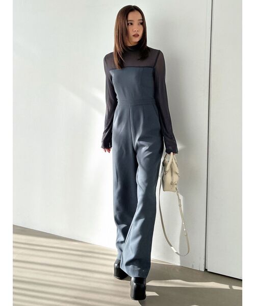 EMODA（エモダ）の「シアー2トーンオールインワン（つなぎ/オールインワン・レディース・グレー/ベージュ/ブラック・SMALL/MEDIUM）」の15枚目の写真