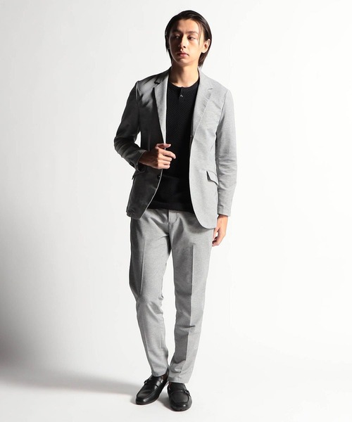 HIDEAWAYS NICOLE（ハイダウェイニコル）の「マーブルカラミジャケット（テーラードジャケット・メンズ・チャコールグレー/ネイビー/サックスブルー/トップグレー・MEDIUM/LARGE/X-LARGE）」の5枚目の写真