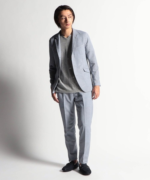 HIDEAWAYS NICOLE（ハイダウェイニコル）の「マーブルカラミジャケット（テーラードジャケット・メンズ・チャコールグレー/ネイビー/サックスブルー/トップグレー・MEDIUM/LARGE/X-LARGE）」の7枚目の写真