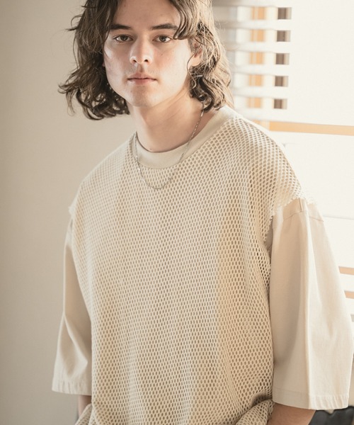 Lace layered T-shirts/レースレイヤードTシャツ（シャツ