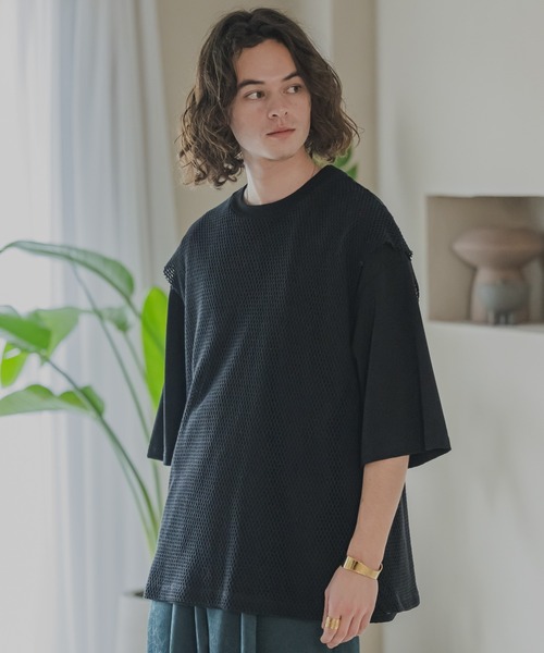 セール】Lace layered T-shirts/レースレイヤードTシャツ