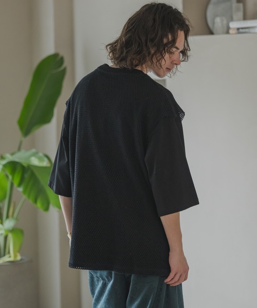 casper john 2点セット Lace layered T-shirts/レースレイヤードTシャツ(シャツ