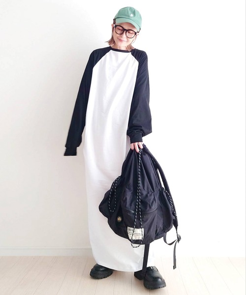 CORNERS by yui(コーナーズバイユイ)の「【CORNERS by yui】ラグランTシャツワンピース(ワンピース・レディース・グレー/ブラック/ブルー/チャコールグレー・L/M)」の12枚目の写真