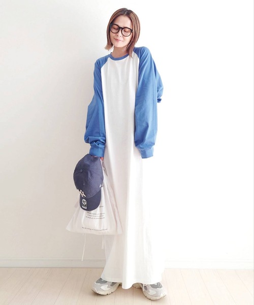 CORNERS by yui(コーナーズバイユイ)の「【CORNERS by yui】ラグランTシャツワンピース(ワンピース・レディース・グレー/ブラック/ブルー/チャコールグレー・L/M)」の14枚目の写真