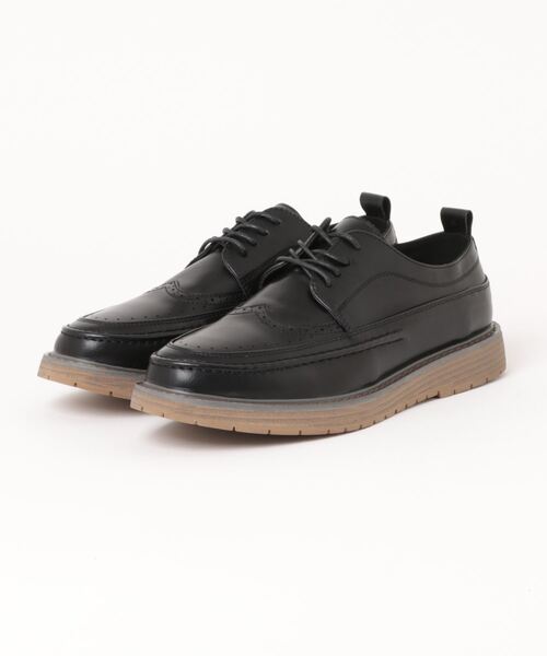 shoes365(シューズスリーシックスファイヴ)の「【shoes365】ウィングチップ ゴムソール皮靴(ドレスシューズ・メンズ・ブラック・24.5cm/25.0cm/25.5cm/26.5cm/27.0cm)」の5枚目の写真