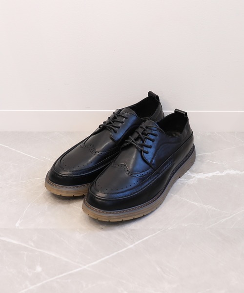 shoes365(シューズスリーシックスファイヴ)の「【shoes365】ウィングチップ ゴムソール皮靴(ドレスシューズ・メンズ・ブラック・24.5cm/25.0cm/25.5cm/26.5cm/27.0cm)」の12枚目の写真