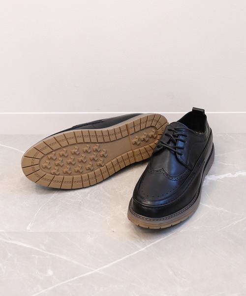 shoes365(シューズスリーシックスファイヴ)の「【shoes365】ウィングチップ ゴムソール皮靴(ドレスシューズ・メンズ・ブラック・24.5cm/25.0cm/25.5cm/26.5cm/27.0cm)」の13枚目の写真