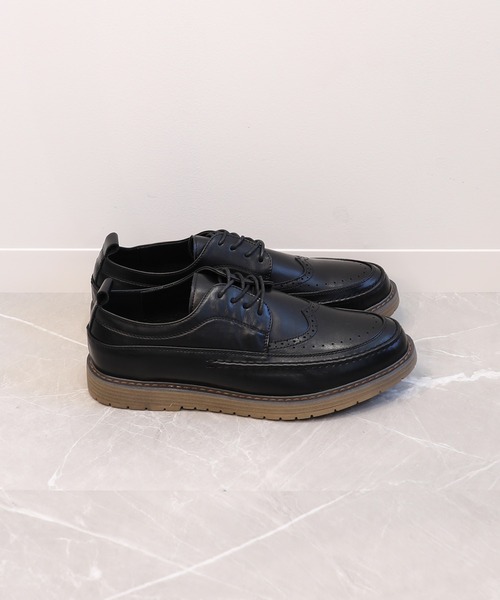 shoes365(シューズスリーシックスファイヴ)の「【shoes365】ウィングチップ ゴムソール皮靴(ドレスシューズ・メンズ・ブラック・24.5cm/25.0cm/25.5cm/26.5cm/27.0cm)」の14枚目の写真