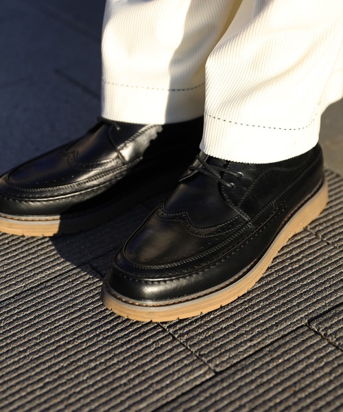 shoes365(シューズスリーシックスファイヴ)の「【shoes365】ウィングチップ ゴムソール皮靴(ドレスシューズ・メンズ・ブラック・24.5cm/25.0cm/25.5cm/26.5cm/27.0cm)」の7枚目の写真