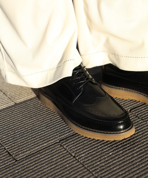 shoes365(シューズスリーシックスファイヴ)の「【shoes365】ウィングチップ ゴムソール皮靴(ドレスシューズ・メンズ・ブラック・24.5cm/25.0cm/25.5cm/26.5cm/27.0cm)」の8枚目の写真