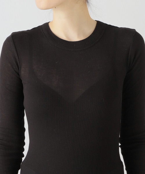 Noble(ノーブル)の「NINETY PERCENT/ナインティーパーセント Rib Long Sleeve Top(Tシャツ/カットソー・レディース・ブラック/ホワイト/ピンク・SMALL)」の10枚目の写真