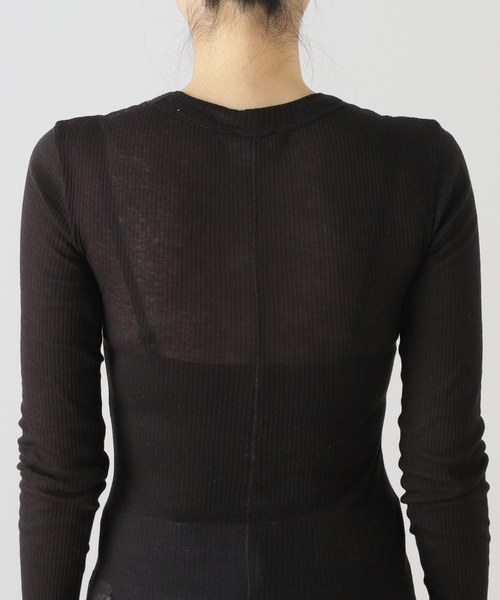 Noble(ノーブル)の「NINETY PERCENT/ナインティーパーセント Rib Long Sleeve Top(Tシャツ/カットソー・レディース・ブラック/ホワイト/ピンク・SMALL)」の11枚目の写真