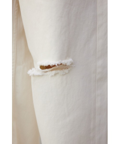 AZUL by moussy（アズールバイマウジー）の「AZUL DENIM ダメージラップデニム（デニムパンツ・レディース・アイボリー/ライトブルー・SMALL/MEDIUM）」の11枚目の写真