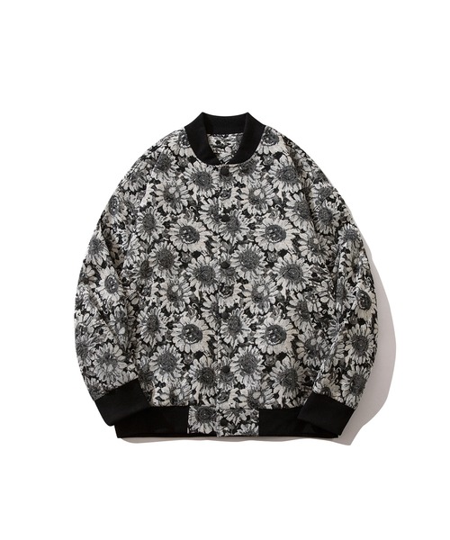 HOOK（フック）の「HOOK -original-　ひまわり総柄ジャカードブルゾン（ブルゾン・メンズ・アイボリー/ブラック・M/L/XL）」の6枚目の写真