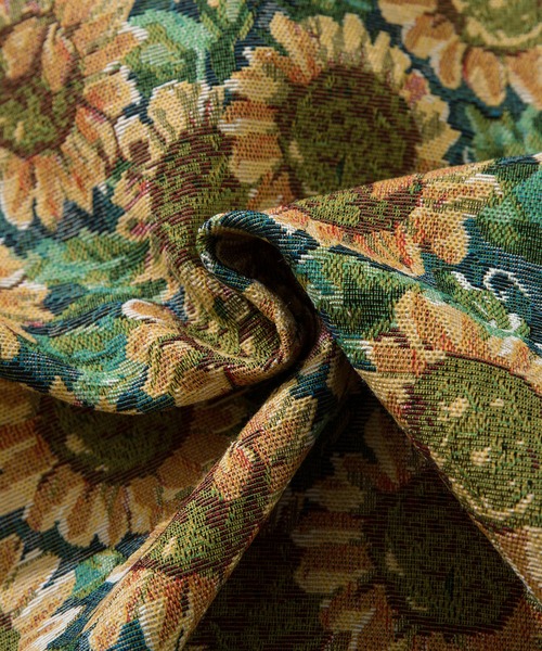 HOOK（フック）の「HOOK -original-　ひまわり総柄ジャカードブルゾン（ブルゾン・メンズ・アイボリー/ブラック・M/L/XL）」の8枚目の写真